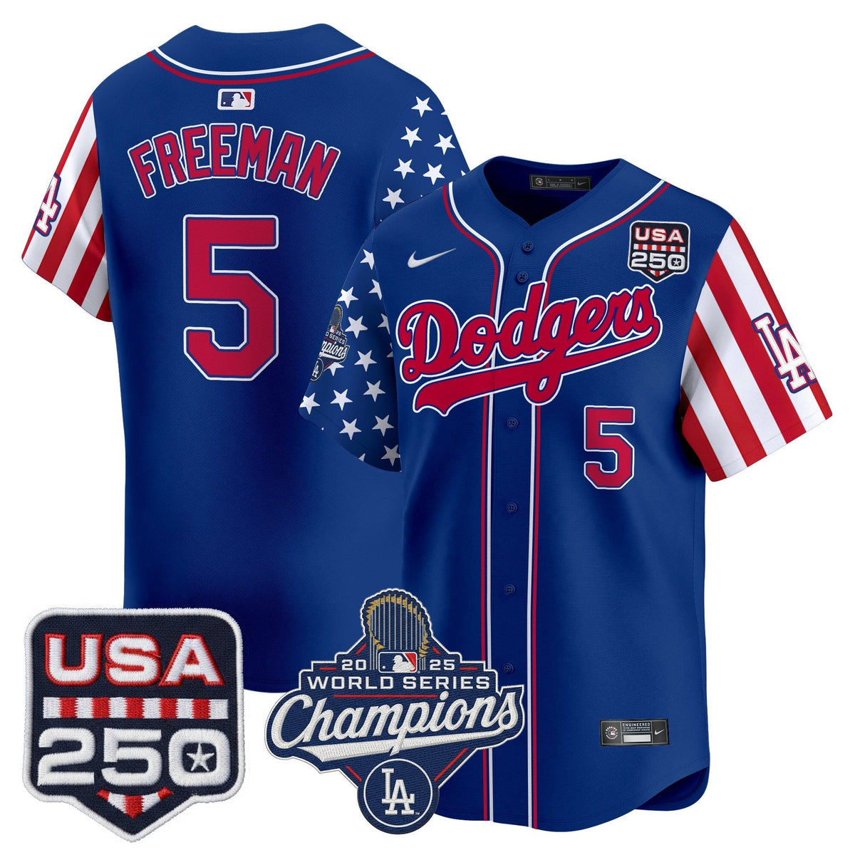 Los Angeles "Dodgers America250" Edition Vapor Premier Limited Jersey V2 - Stitched-Cuztomshoes