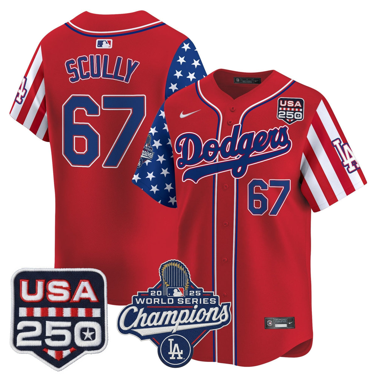 Los Angeles "Dodgers America250" Edition Vapor Premier Limited Jersey V2 - Stitched-Cuztomshoes