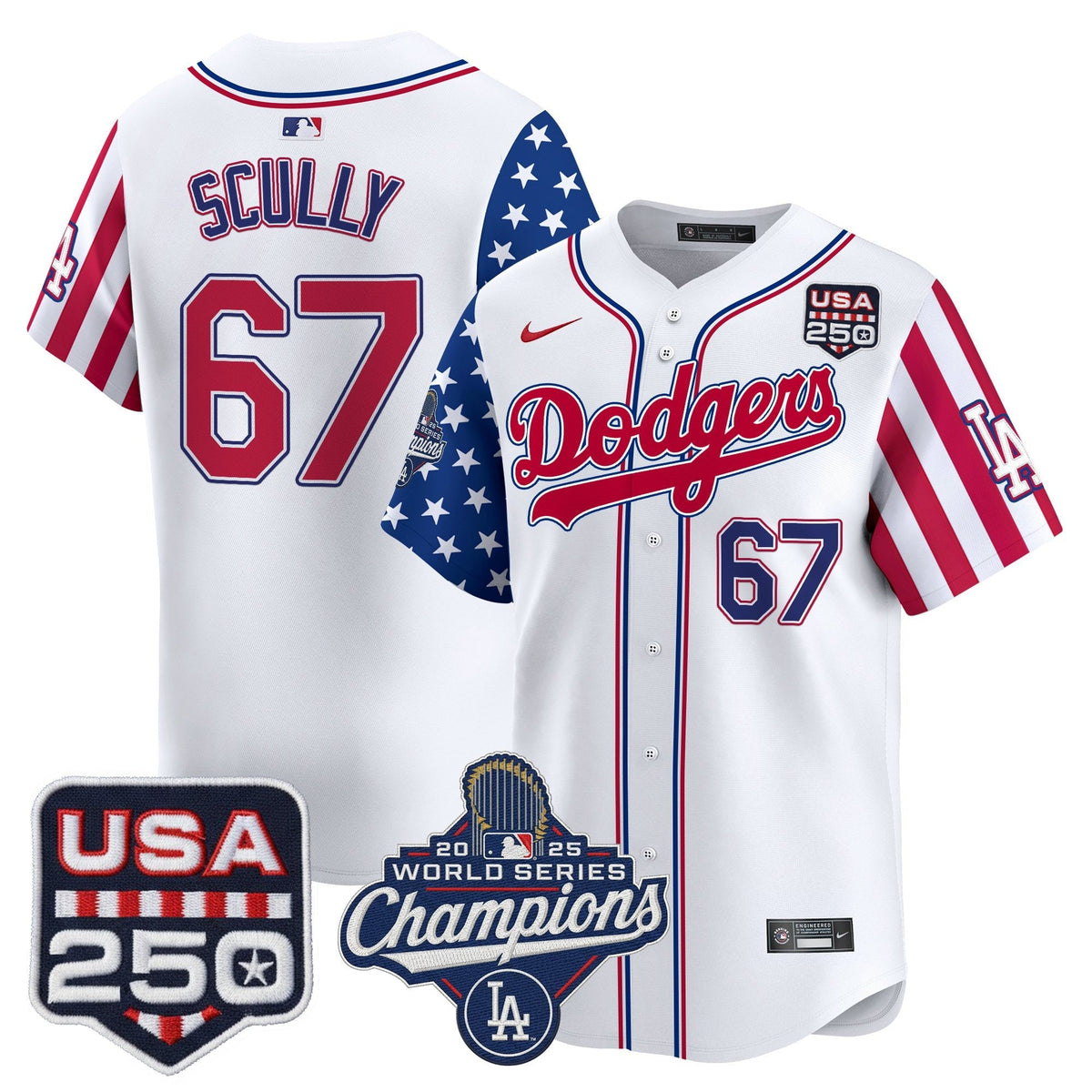 Los Angeles "Dodgers America250" Edition Vapor Premier Limited Jersey V2 - Stitched-Cuztomshoes