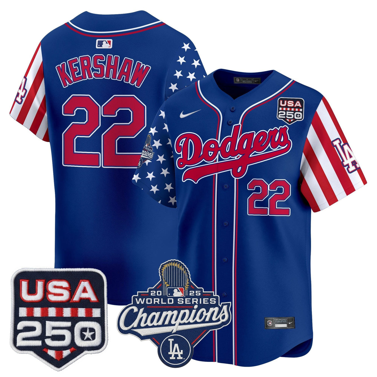 Los Angeles "Dodgers America250" Edition Vapor Premier Limited Jersey V2 - Stitched-Cuztomshoes