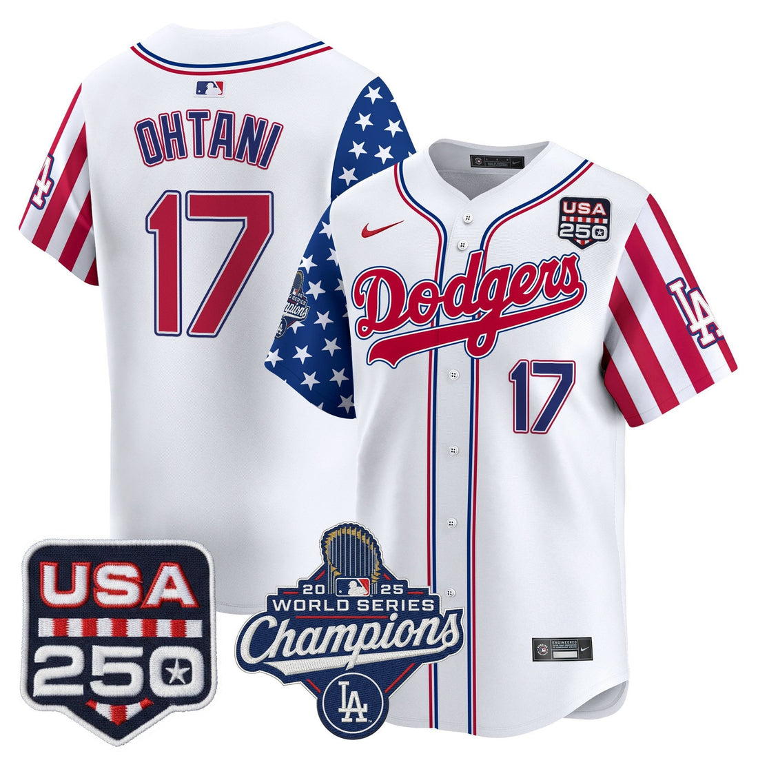 Los Angeles "Dodgers America250" Edition Vapor Premier Limited Jersey V2 - Stitched-Cuztomshoes