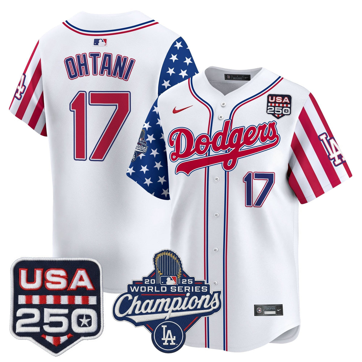 Los Angeles "Dodgers America250" Edition Vapor Premier Limited Jersey V2 - Stitched-Cuztomshoes