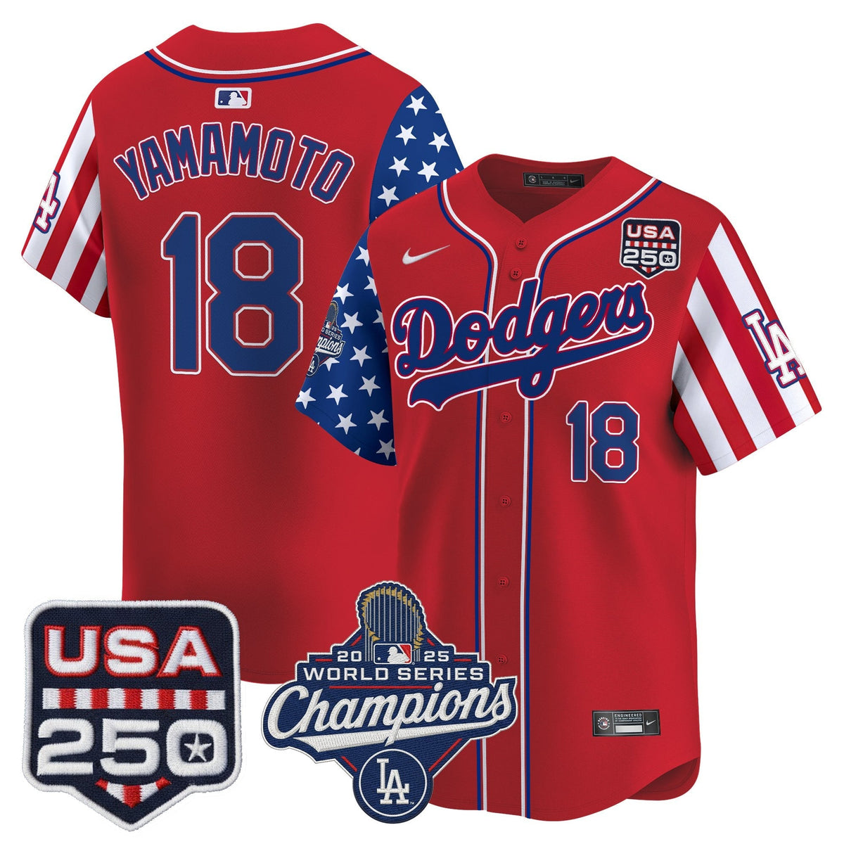 Los Angeles "Dodgers America250" Edition Vapor Premier Limited Jersey V2 - Stitched-Cuztomshoes