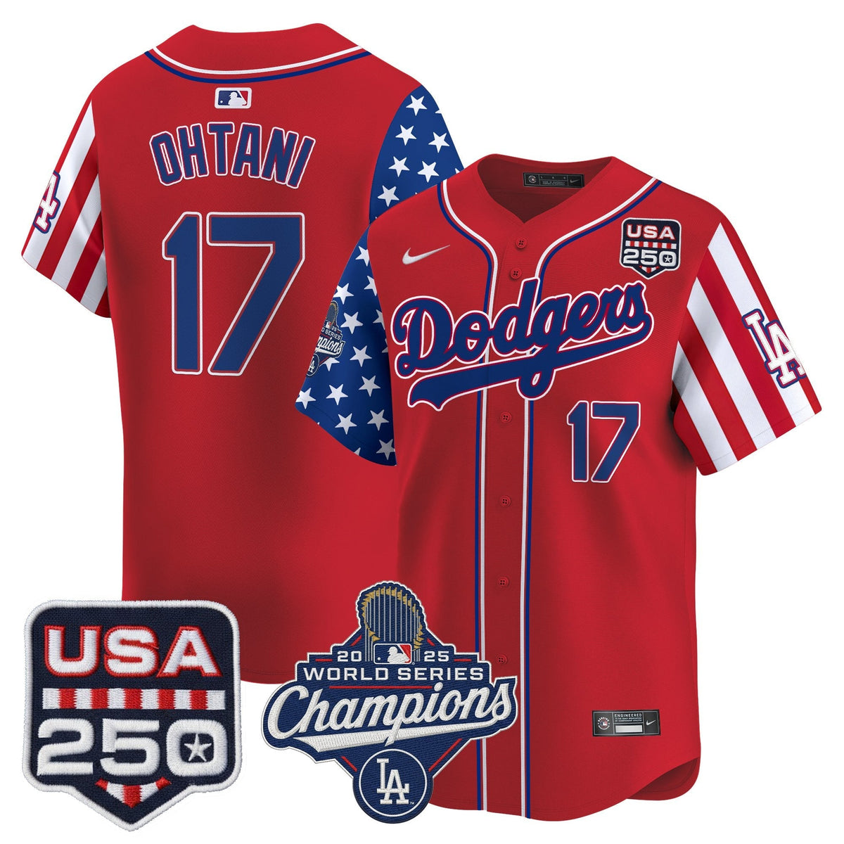 Los Angeles "Dodgers America250" Edition Vapor Premier Limited Jersey V2 - Stitched-Cuztomshoes