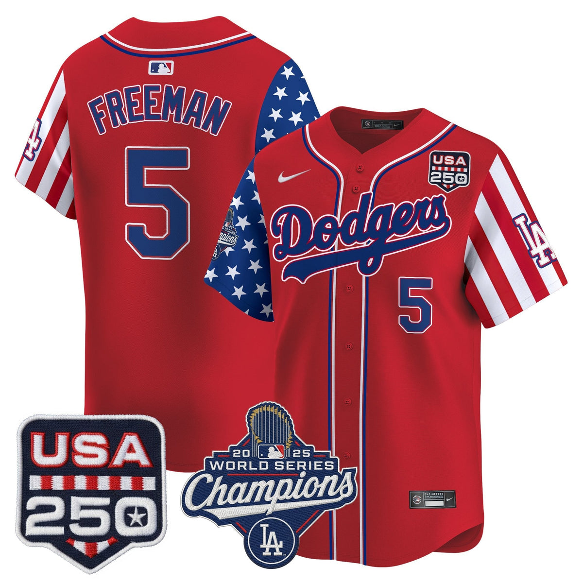 Los Angeles "Dodgers America250" Edition Vapor Premier Limited Jersey V2 - Stitched-Cuztomshoes