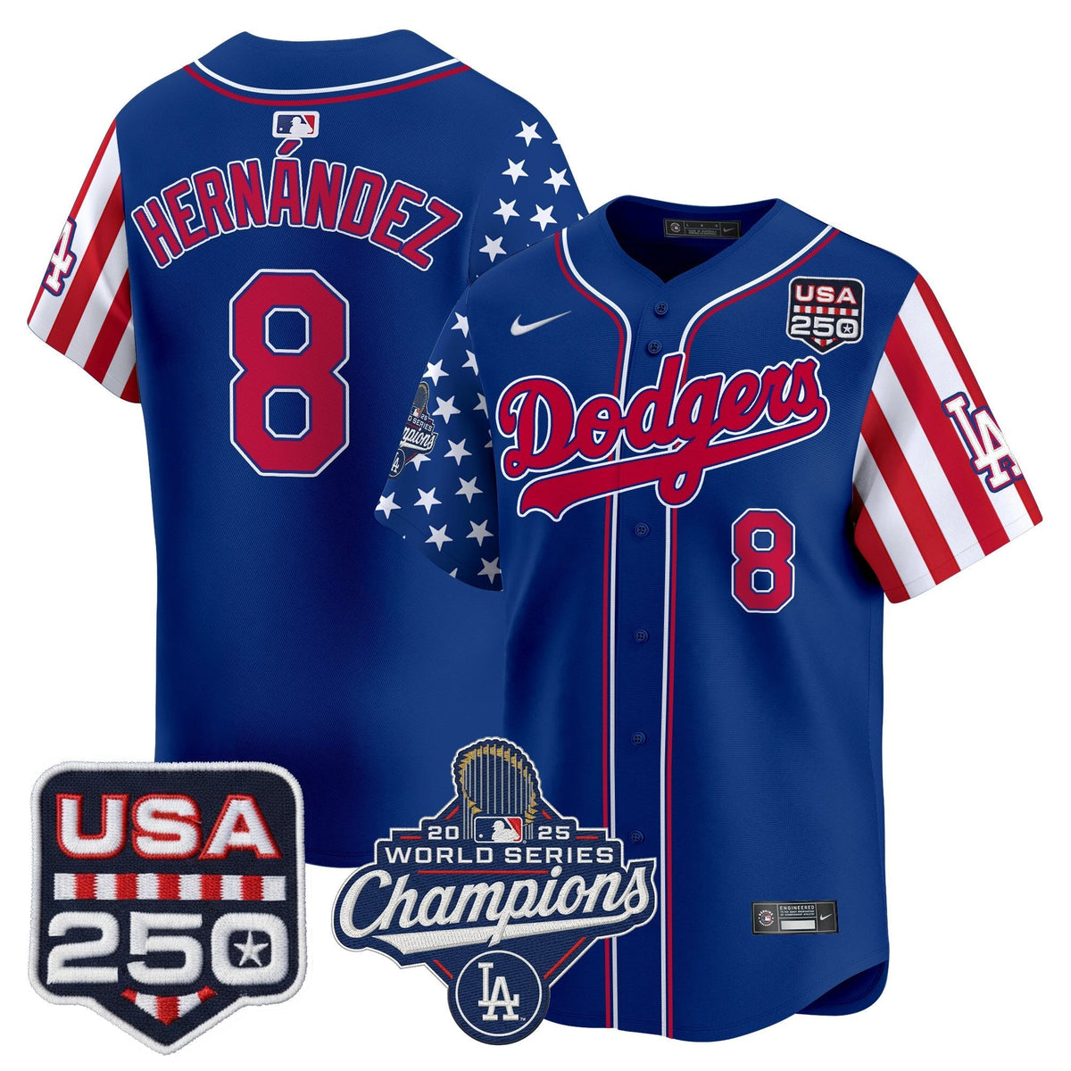 Los Angeles "Dodgers America250" Edition Vapor Premier Limited Jersey V2 - Stitched-Cuztomshoes