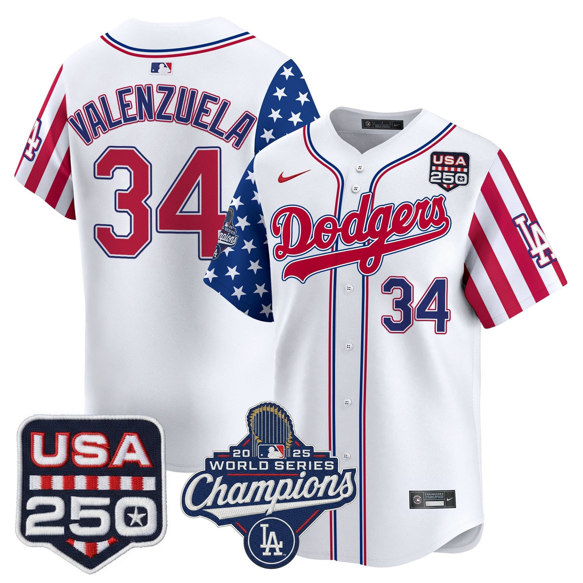 Los Angeles "Dodgers America250" Edition Vapor Premier Limited Jersey V2 - Stitched-Cuztomshoes