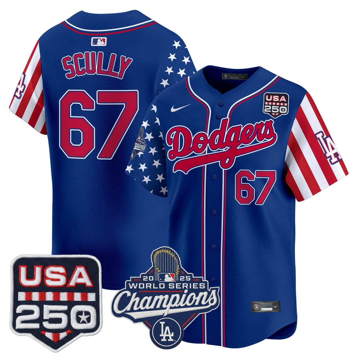 Los Angeles "Dodgers America250" Edition Vapor Premier Limited Jersey V2 - Stitched-Cuztomshoes