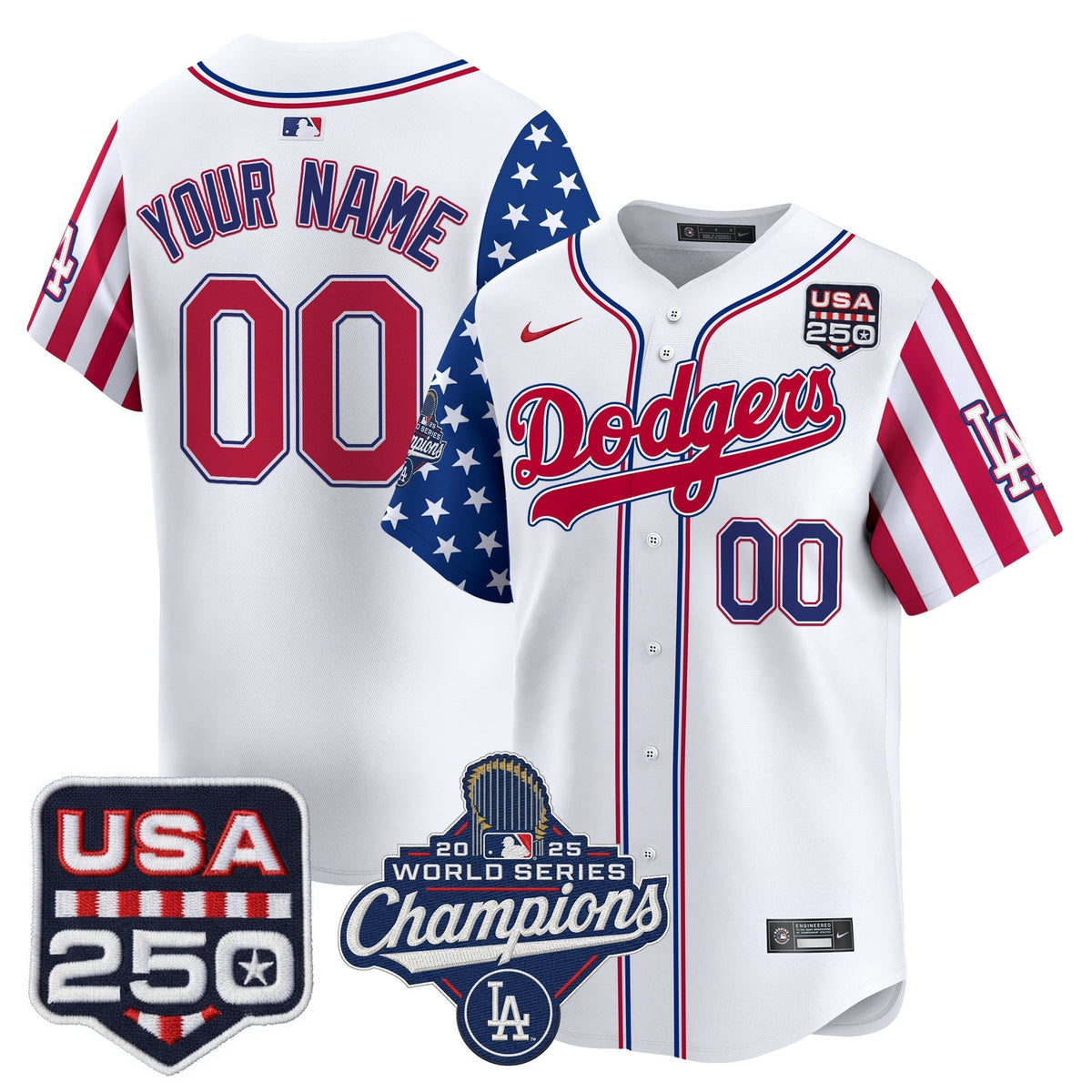 Los Angeles Dodgers "America250 Edition" Vapor Premier Limited Custom Jersey V2 - Stitched-Cuztomshoes