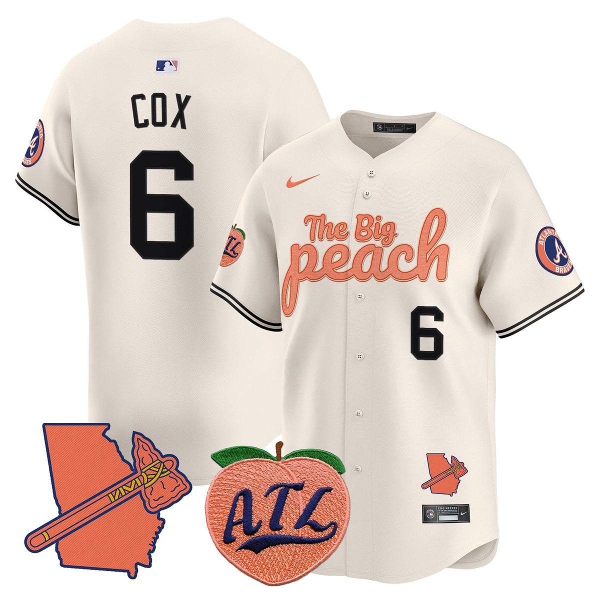 Atlanta Braves The Big Peach Vapor Premier Limited Jersey - Stitched