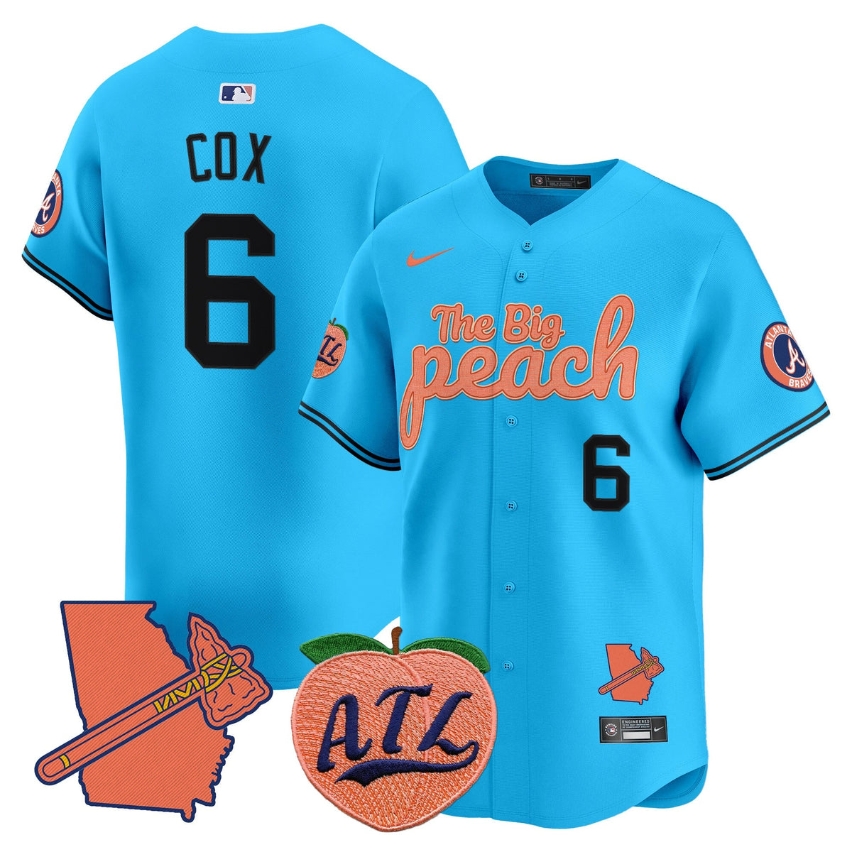 Atlanta Braves The Big Peach Vapor Premier Limited Jersey - Stitched