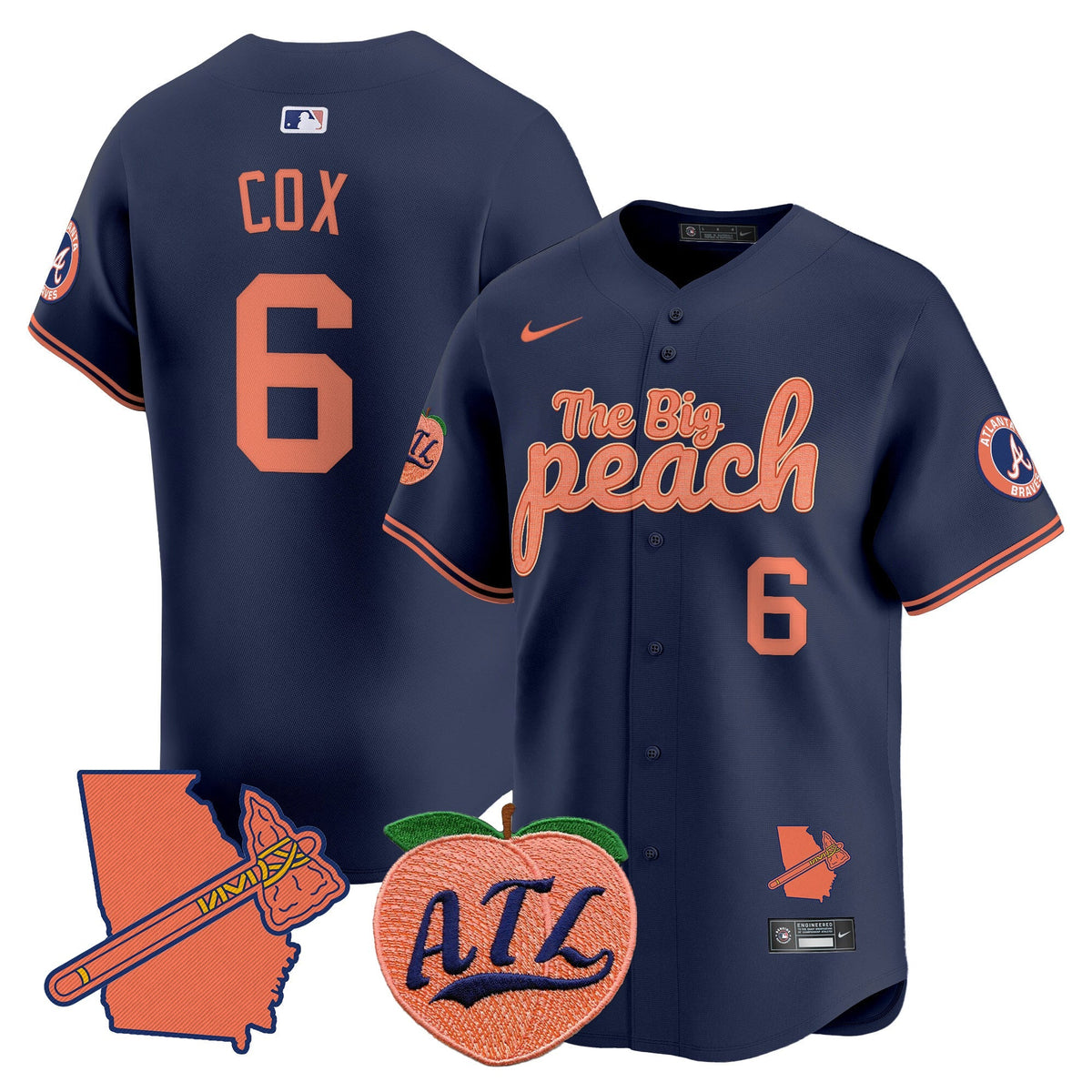Atlanta Braves The Big Peach Vapor Premier Limited Jersey - Stitched