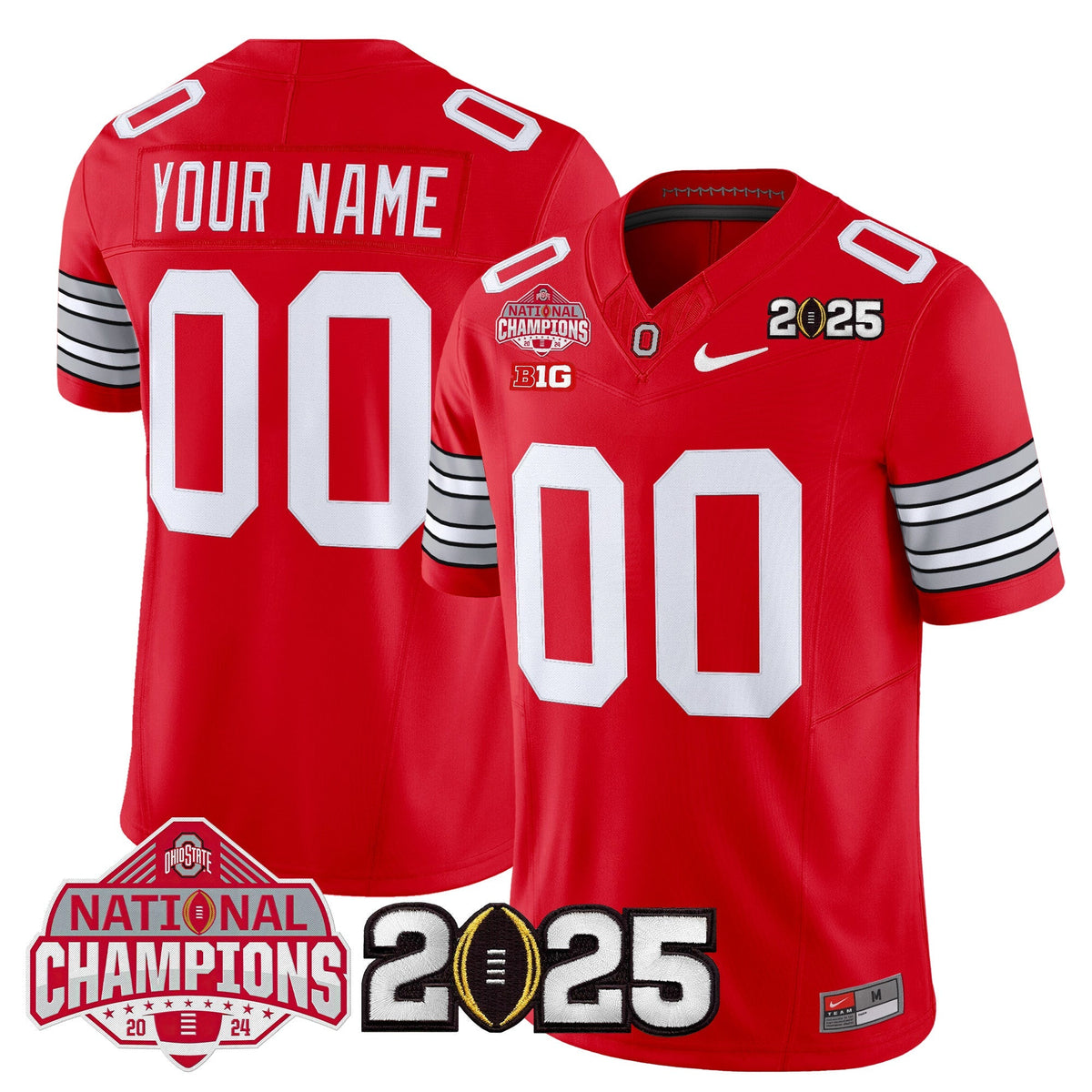 Ohio State Buckeyes 2026 "Tunnel Vision" National Champions Patch Vapor Limited Custom Jersey - Stitched