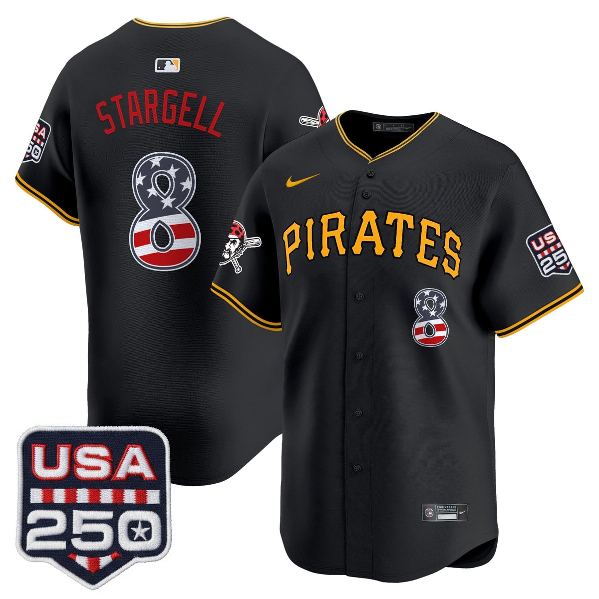 Pittsburgh Pirates USA 250 Fourth of July Vapor Premier Limited Jersey - Stitched