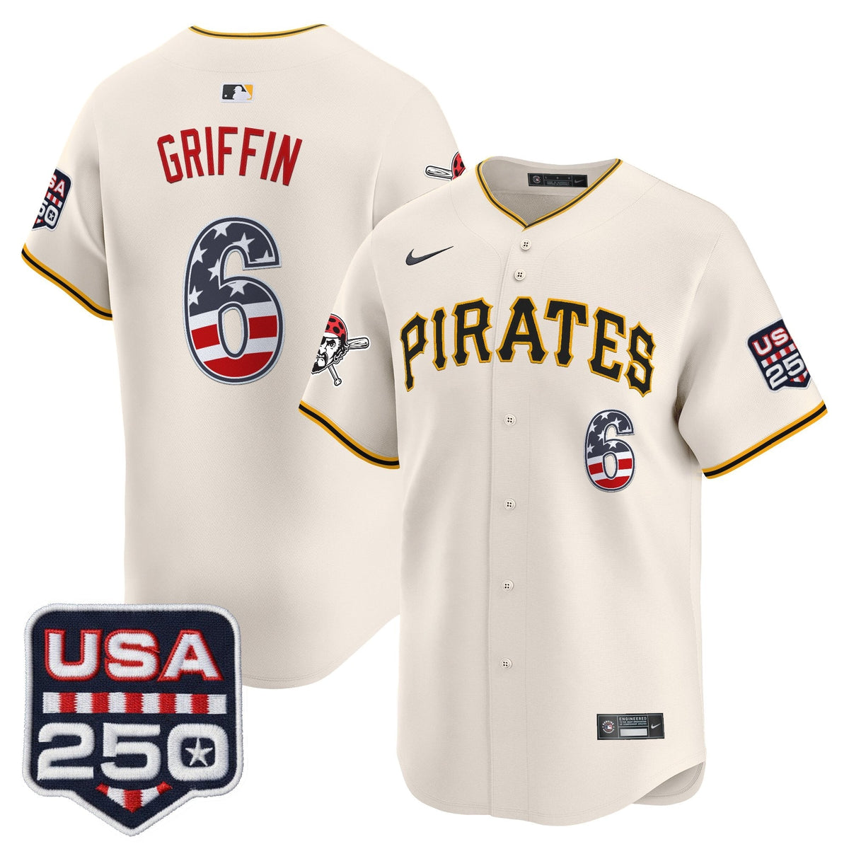 Pittsburgh Pirates USA 250 Fourth of July Vapor Premier Limited Jersey - Stitched