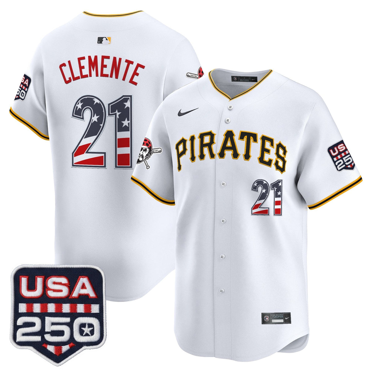 Pittsburgh Pirates USA 250 Fourth of July Vapor Premier Limited Jersey - Stitched