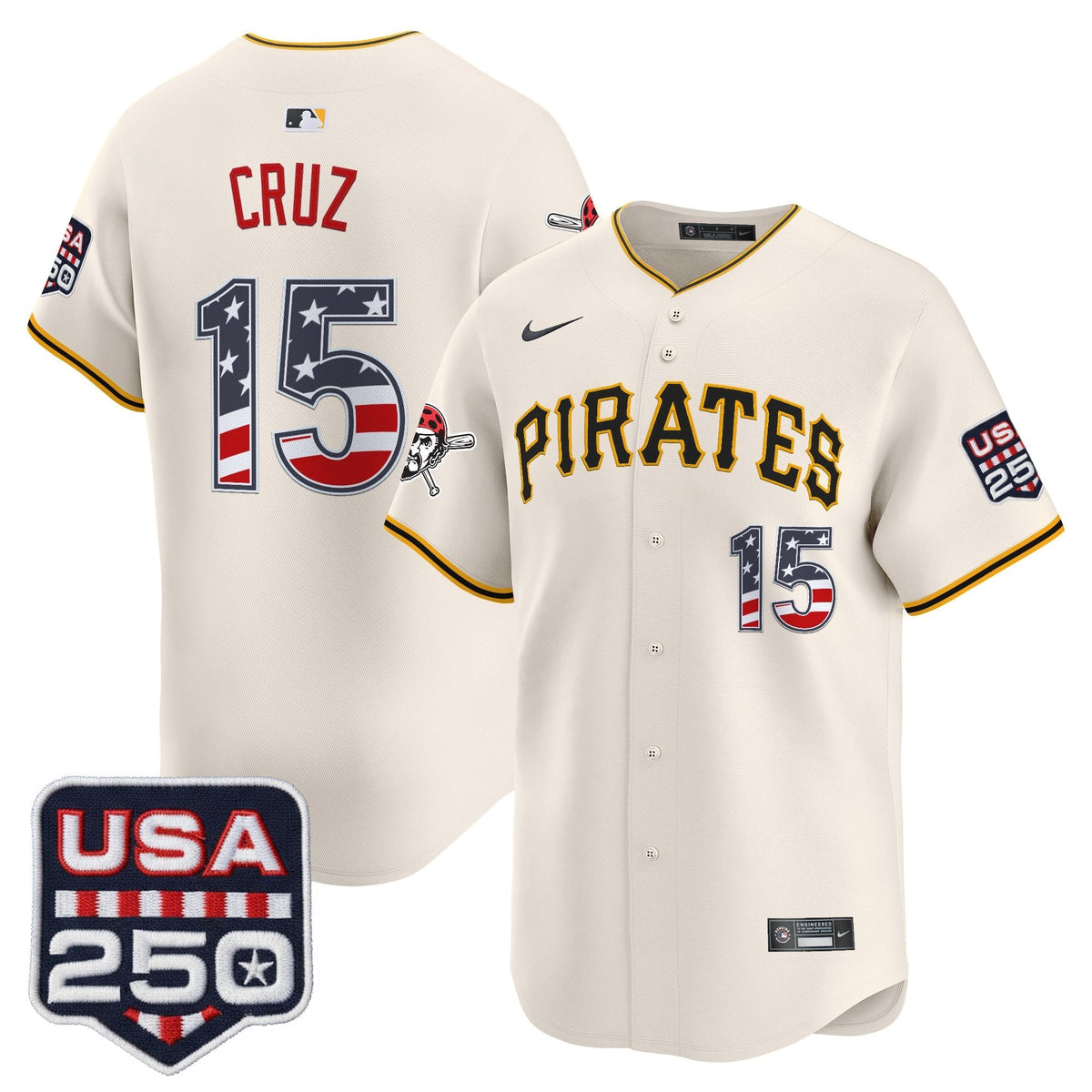 Pittsburgh Pirates USA 250 Fourth of July Vapor Premier Limited Jersey - Stitched