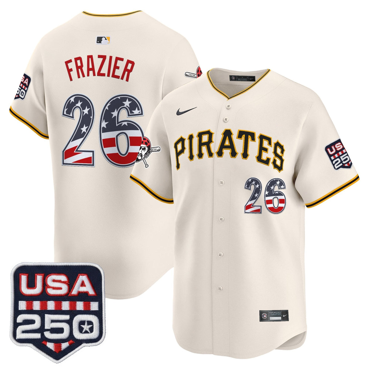 Pittsburgh Pirates USA 250 Fourth of July Vapor Premier Limited Jersey - Stitched