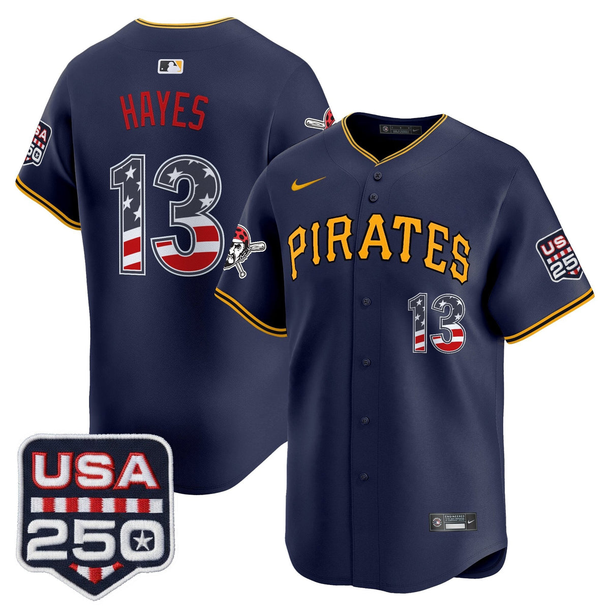 Pittsburgh Pirates USA 250 Fourth of July Vapor Premier Limited Jersey - Stitched