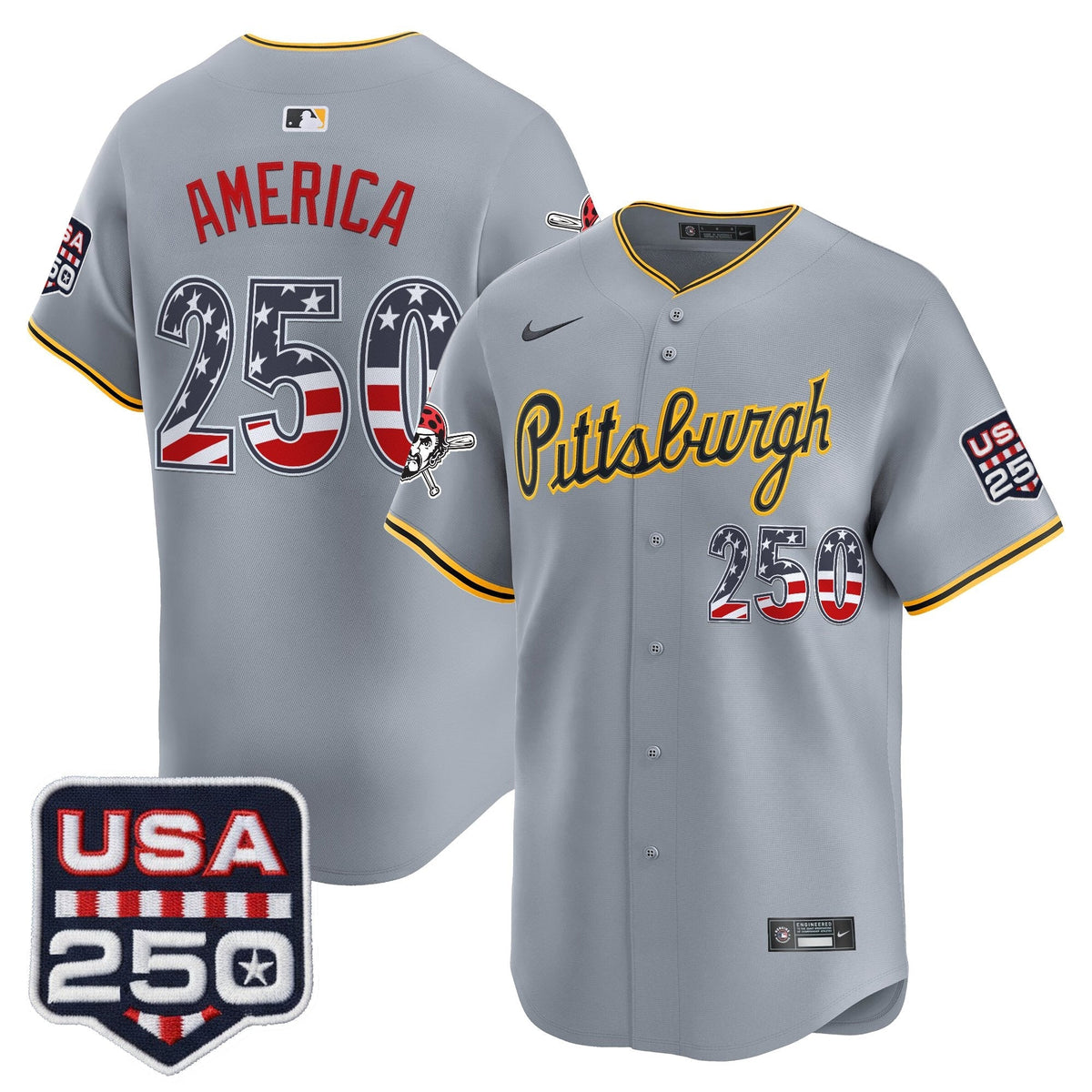 Pittsburgh Pirates USA 250 Fourth of July Vapor Premier Limited Jersey - Stitched