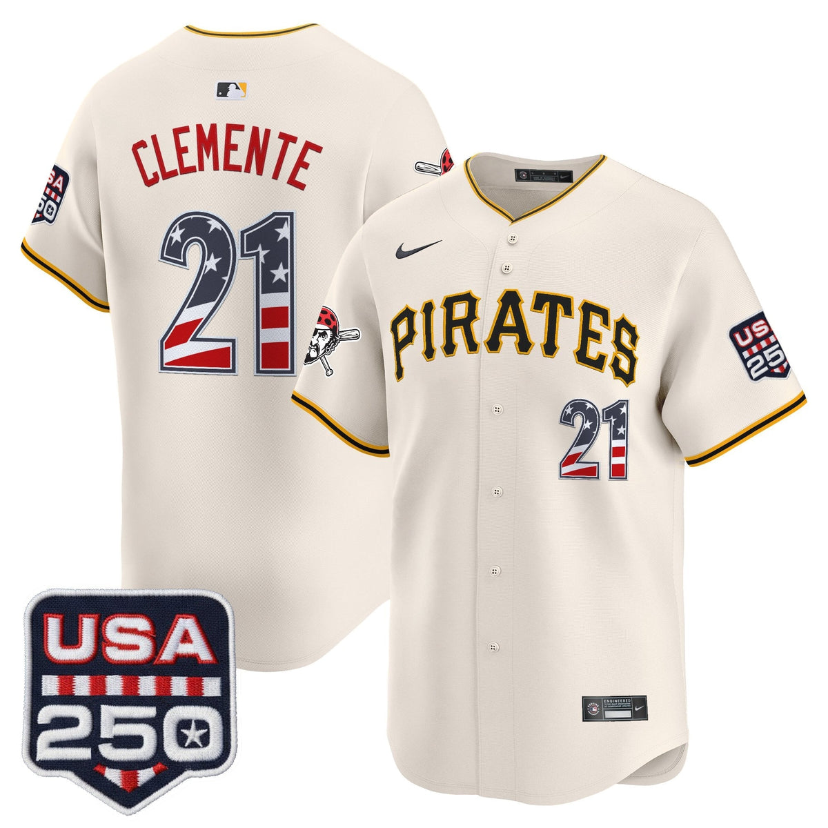 Pittsburgh Pirates USA 250 Fourth of July Vapor Premier Limited Jersey - Stitched