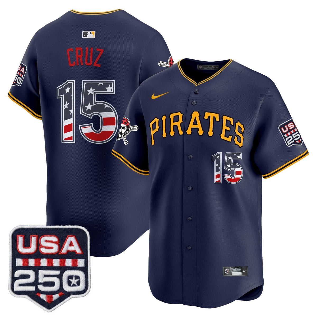 Pittsburgh Pirates USA 250 Fourth of July Vapor Premier Limited Jersey - Stitched