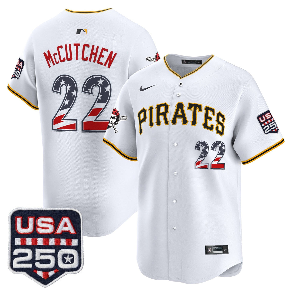 Pittsburgh Pirates USA 250 Fourth of July Vapor Premier Limited Jersey - Stitched