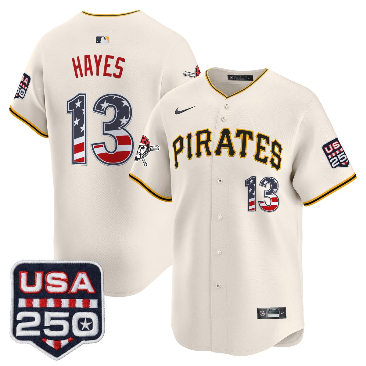 Pittsburgh Pirates USA 250 Fourth of July Vapor Premier Limited Jersey - Stitched