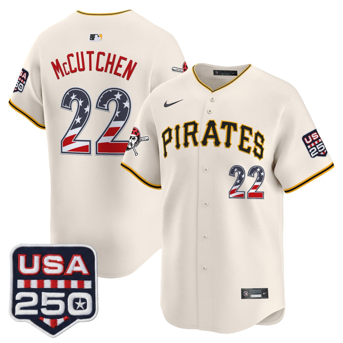 Pittsburgh Pirates USA 250 Fourth of July Vapor Premier Limited Jersey - Stitched