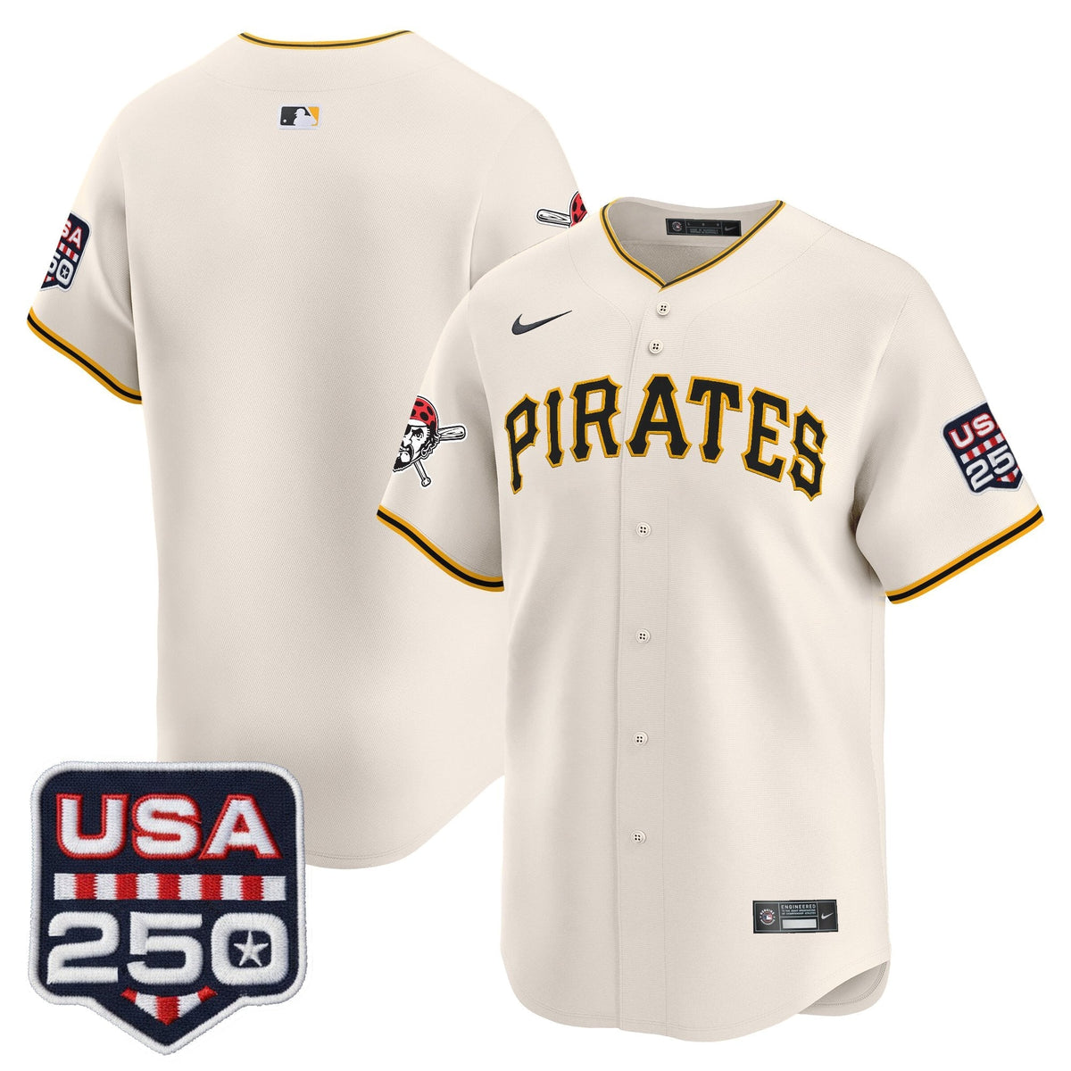 Pittsburgh Pirates USA 250 Fourth of July Vapor Premier Limited Jersey - Stitched