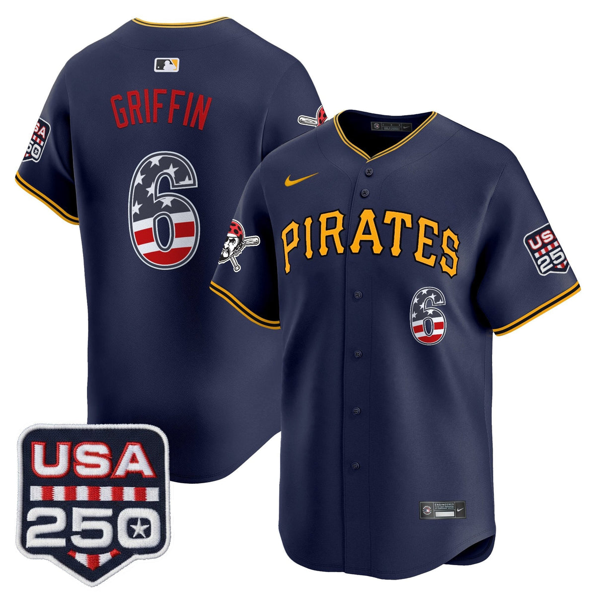 Pittsburgh Pirates USA 250 Fourth of July Vapor Premier Limited Jersey - Stitched