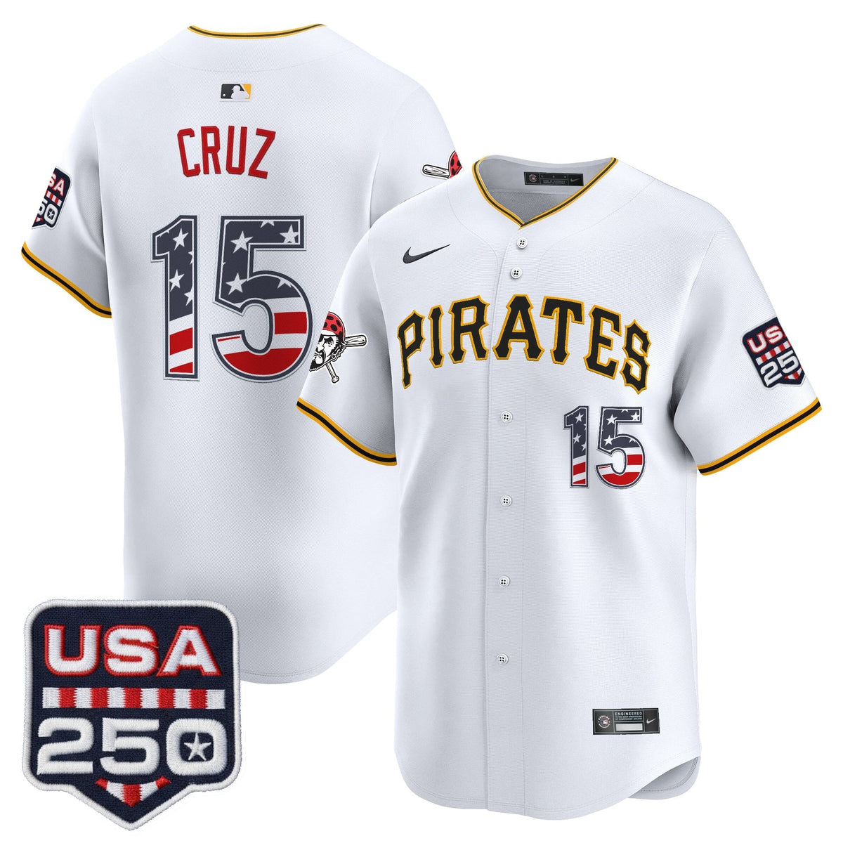 Pittsburgh Pirates USA 250 Fourth of July Vapor Premier Limited Jersey - Stitched