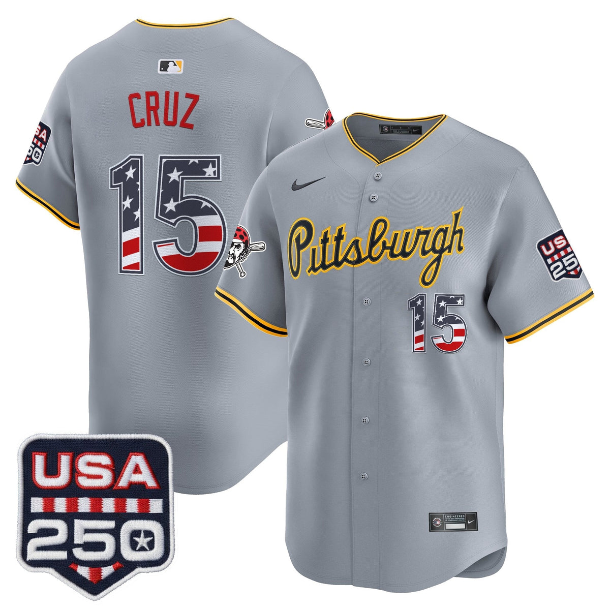 Pittsburgh Pirates USA 250 Fourth of July Vapor Premier Limited Jersey - Stitched