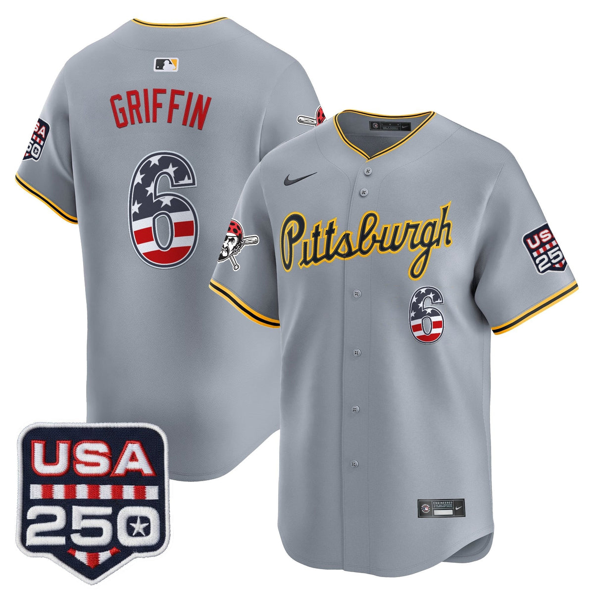 Pittsburgh Pirates USA 250 Fourth of July Vapor Premier Limited Jersey - Stitched
