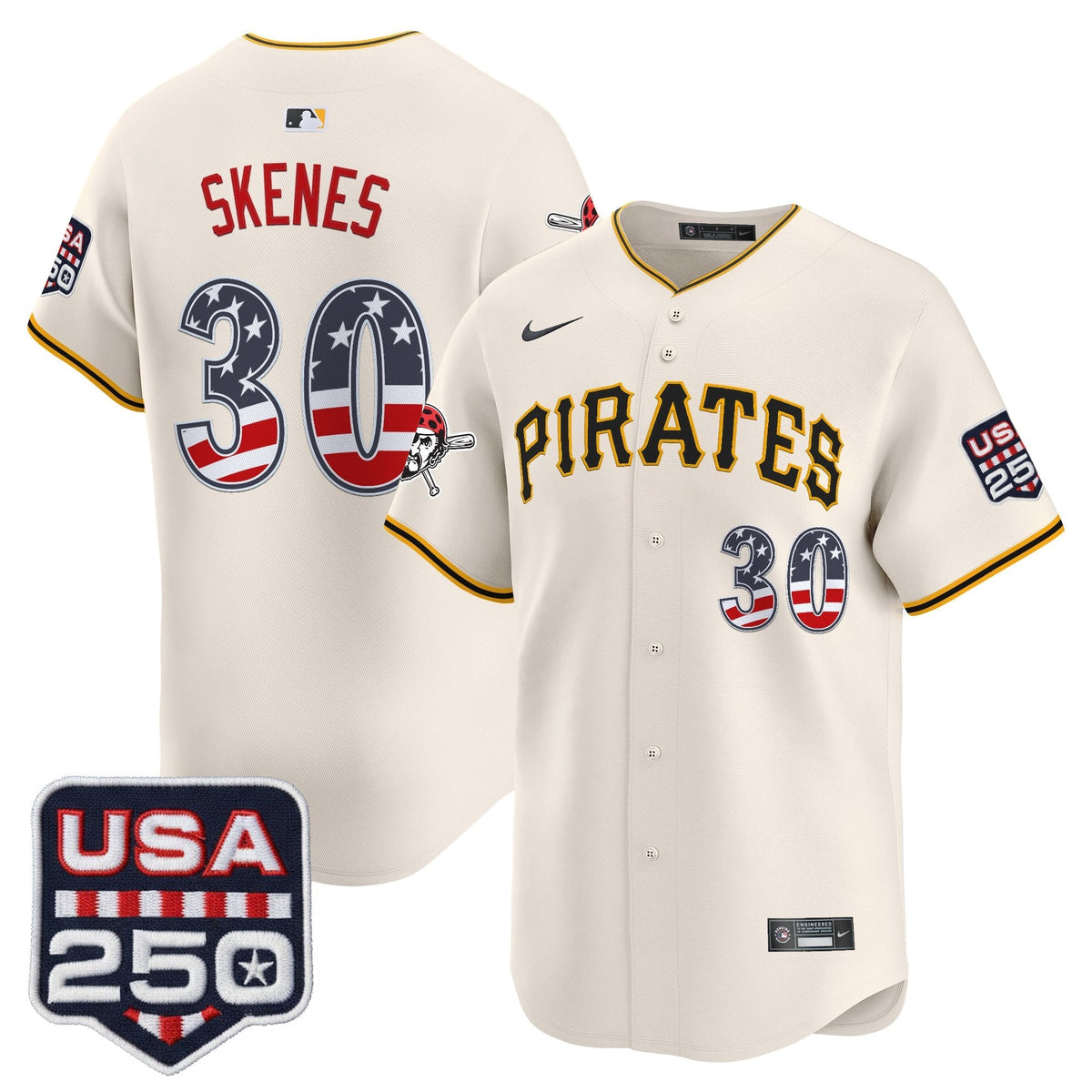 Pittsburgh Pirates USA 250 Fourth of July Vapor Premier Limited Jersey - Stitched