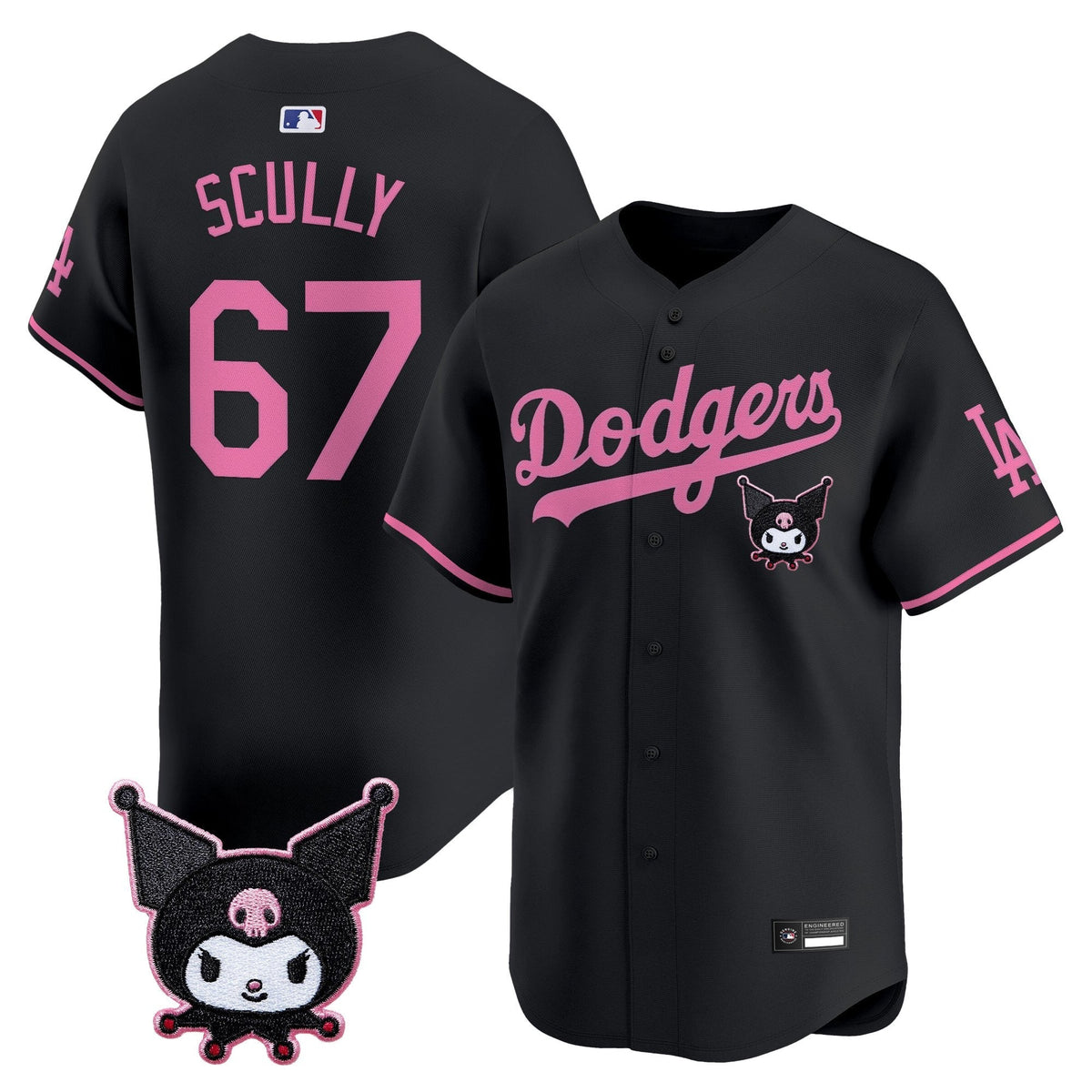 Los Angeles Dodgers x Kuromi Vapor Premier Limited Jersey - Stitched