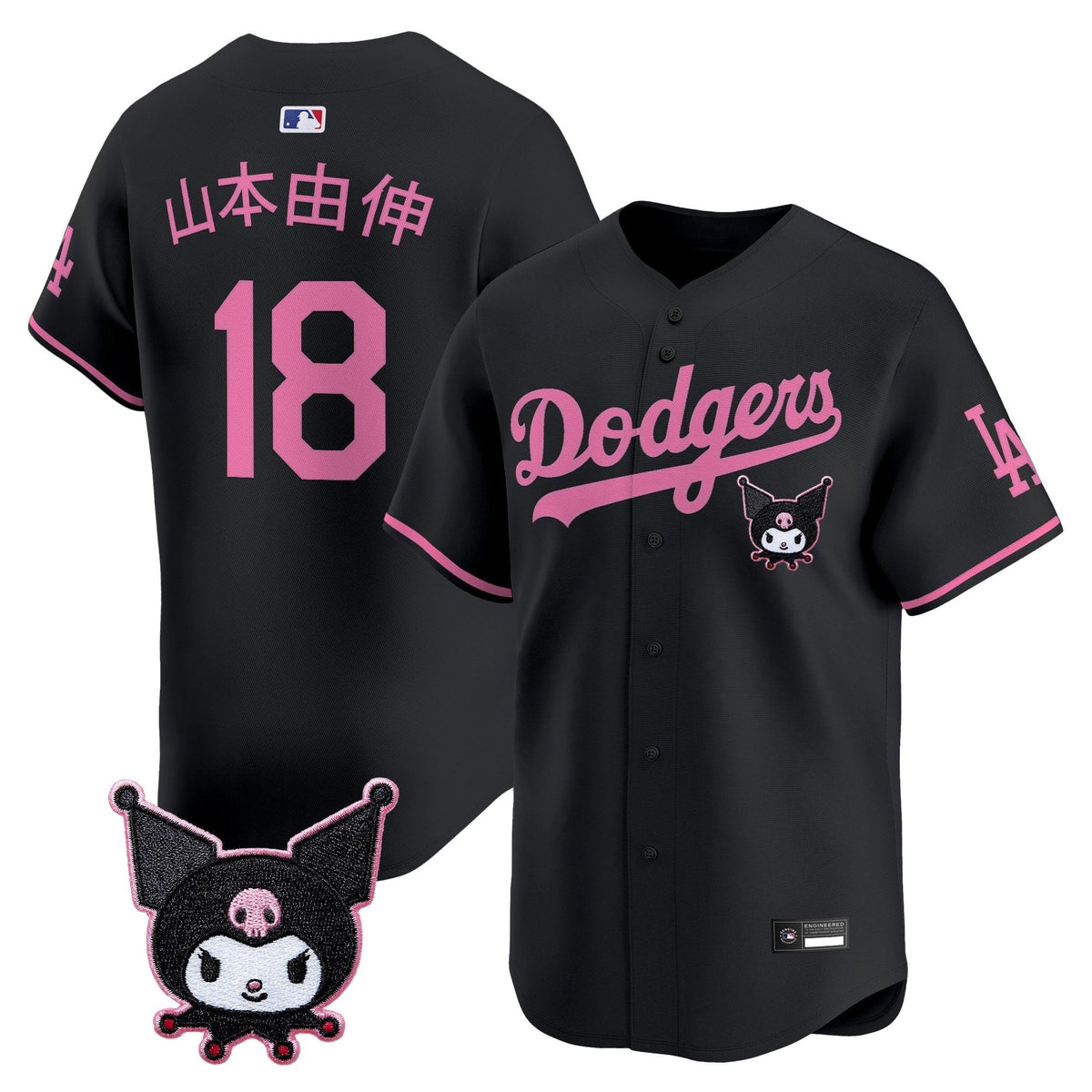 Los Angeles Dodgers x Kuromi Vapor Premier Limited Jersey - Stitched