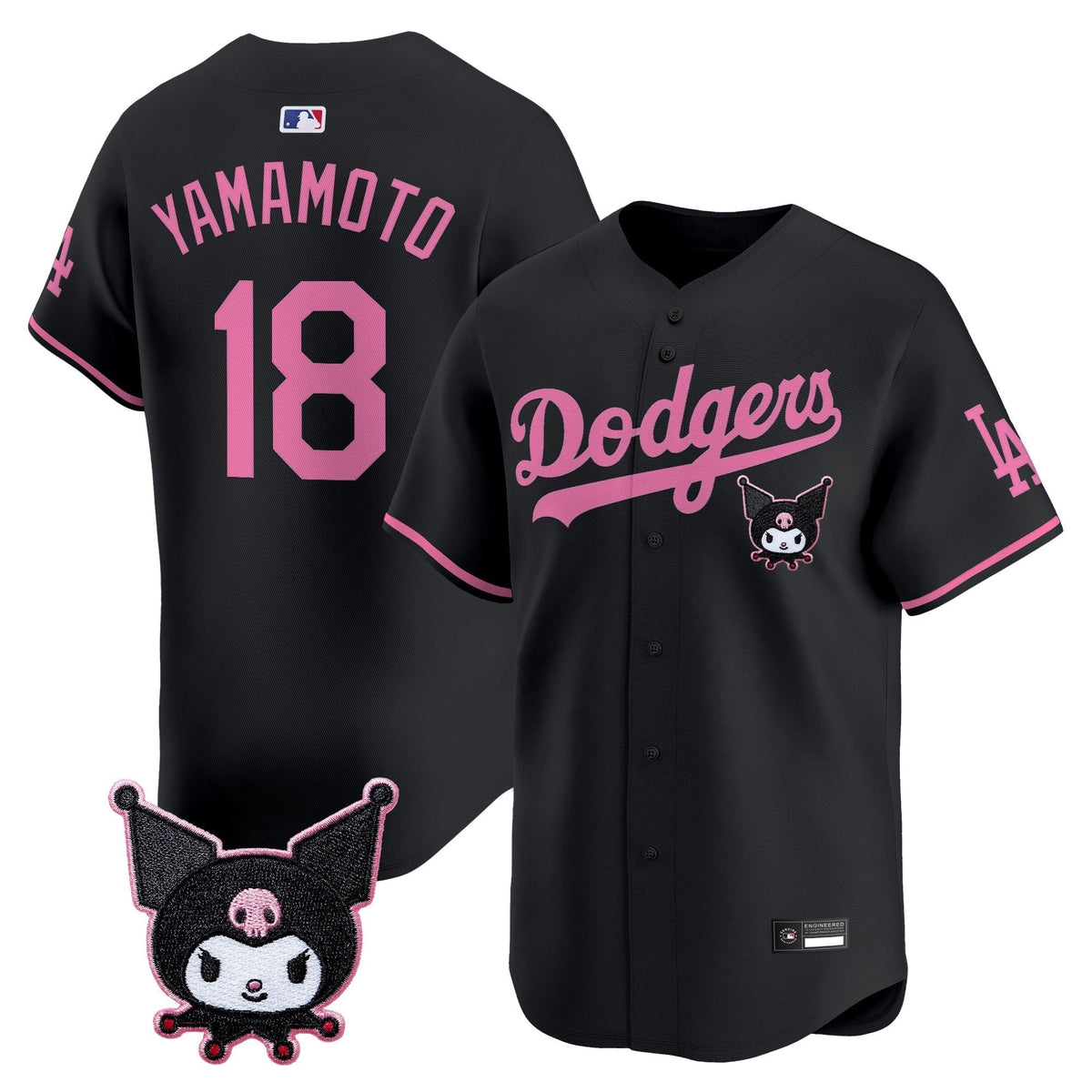 Los Angeles Dodgers x Kuromi Vapor Premier Limited Jersey - Stitched