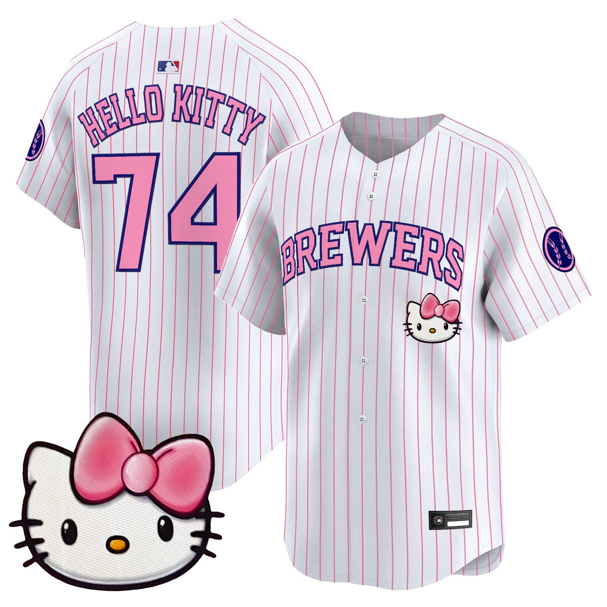 Milwaukee Brewers x Sanrio Friends Vapor Premier Limited Jersey - Stitched-Cuztomshoes