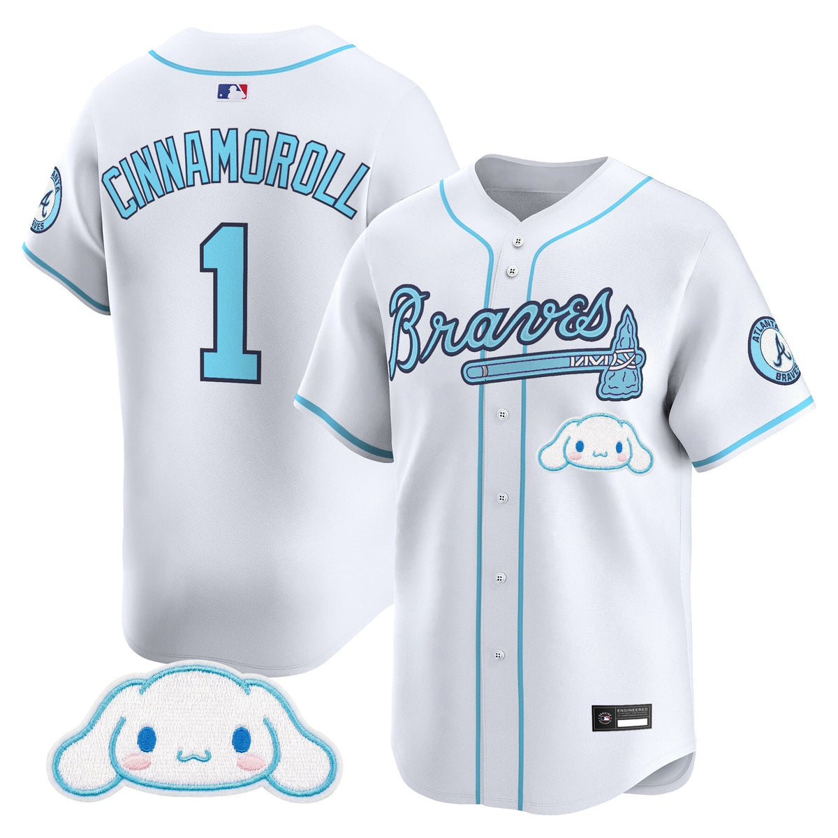 Atlanta Braves x Sanrio Friends Vapor Premier Limited Jersey - Stitched-Cuztomshoes