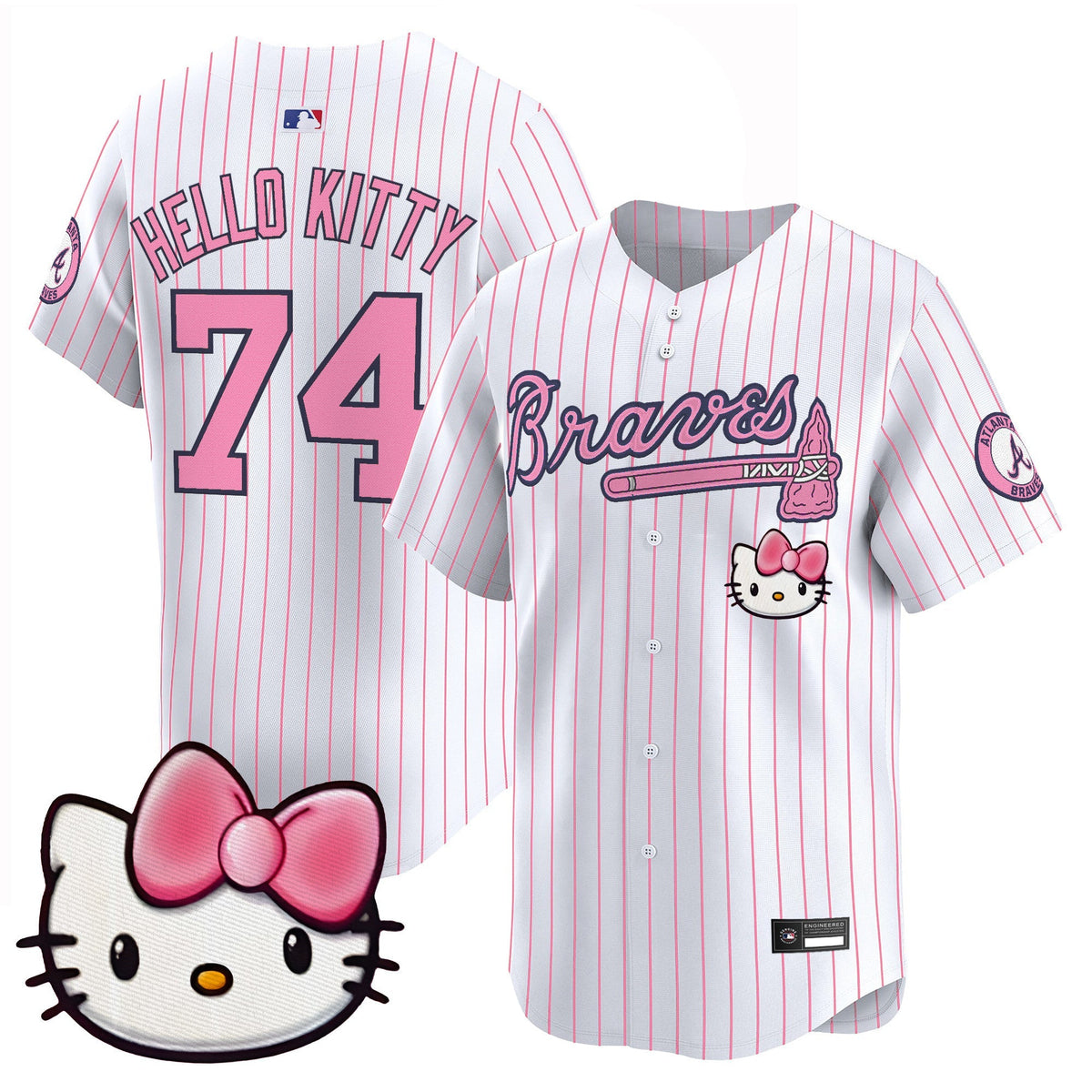 Atlanta Braves x Sanrio Friends Vapor Premier Limited Jersey - Stitched-Cuztomshoes