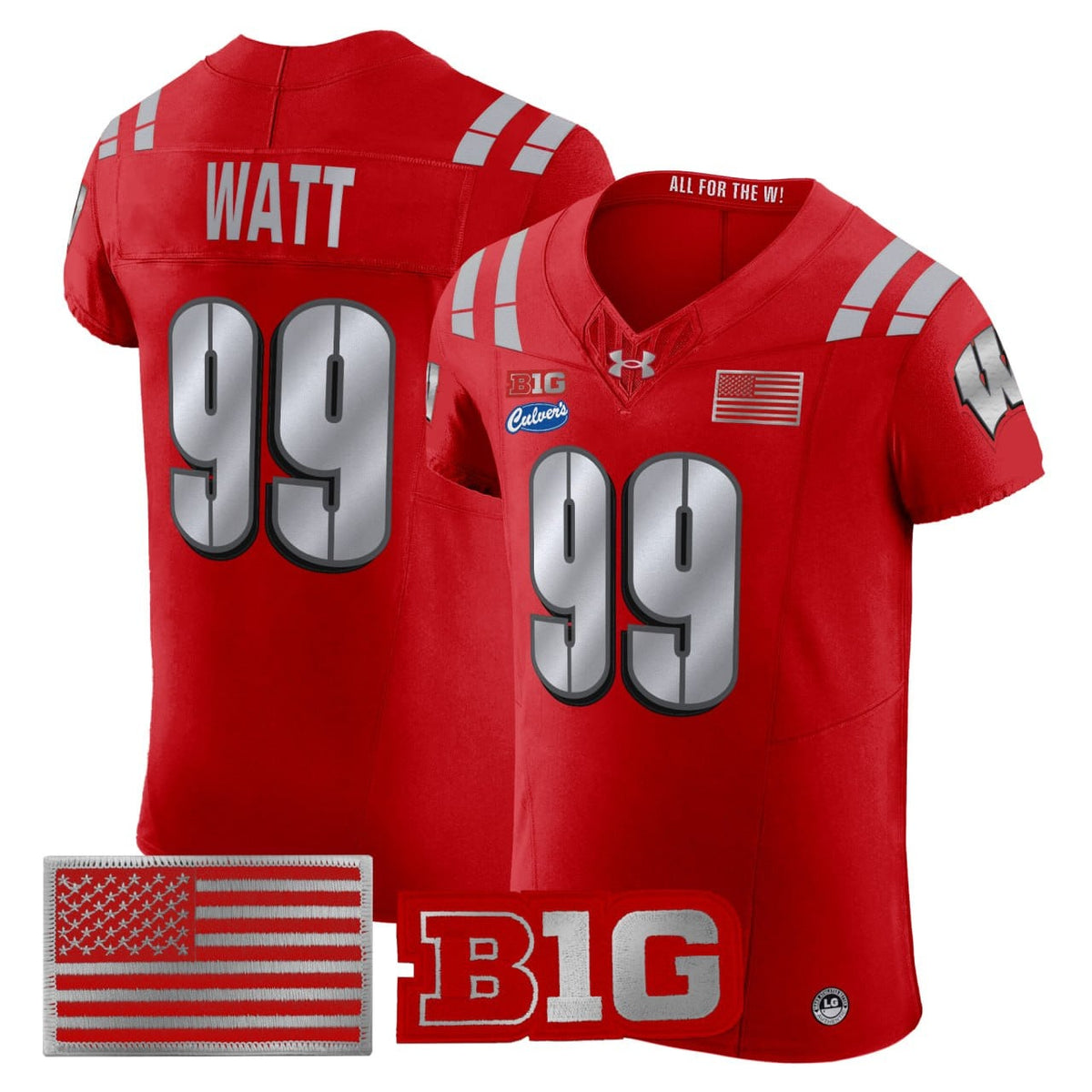 J.J. Watt #99 Wisconsin Badgers Lambeau Vapor Elite Jersey - Stitched-Cuztomshoes