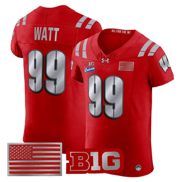 J.J. Watt #99 Wisconsin Badgers Lambeau Vapor Elite Jersey - Stitched-Cuztomshoes