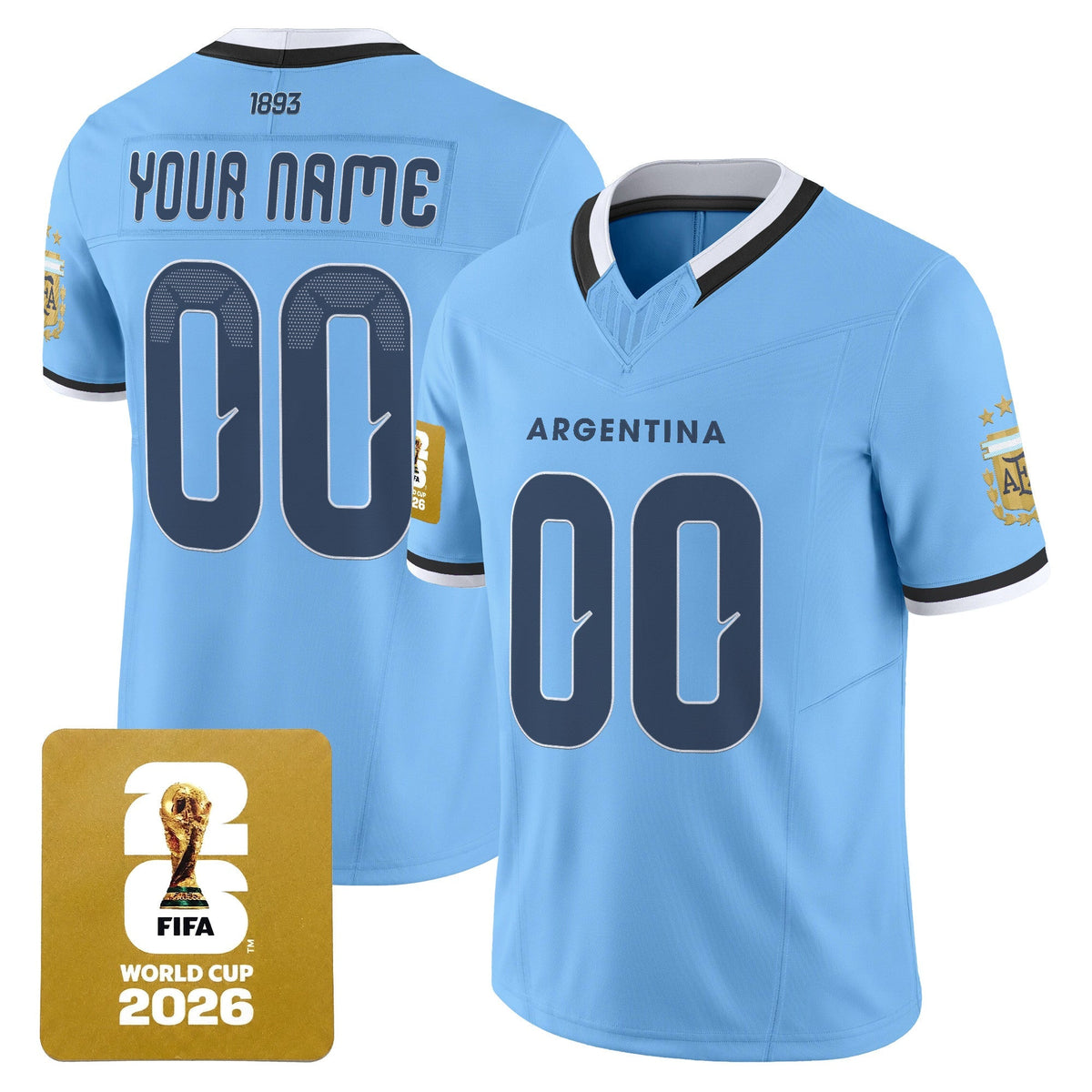 Argentina 2026 World Cup Vapor Football Custom Jersey - Stitched-Cuztomshoes