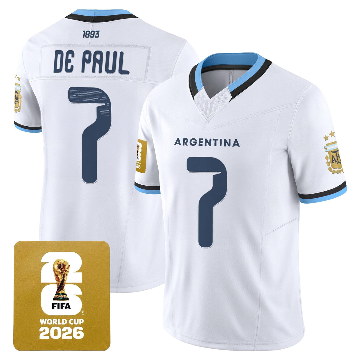 Argentina 2026 World Cup Vapor Football Jersey - Stitched-Cuztomshoes