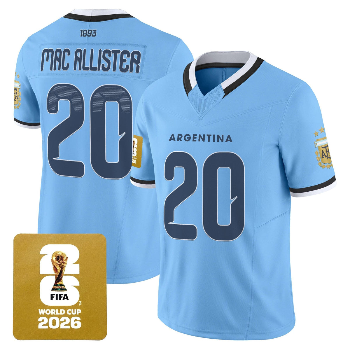 Argentina 2026 World Cup Vapor Football Jersey - Stitched-Cuztomshoes
