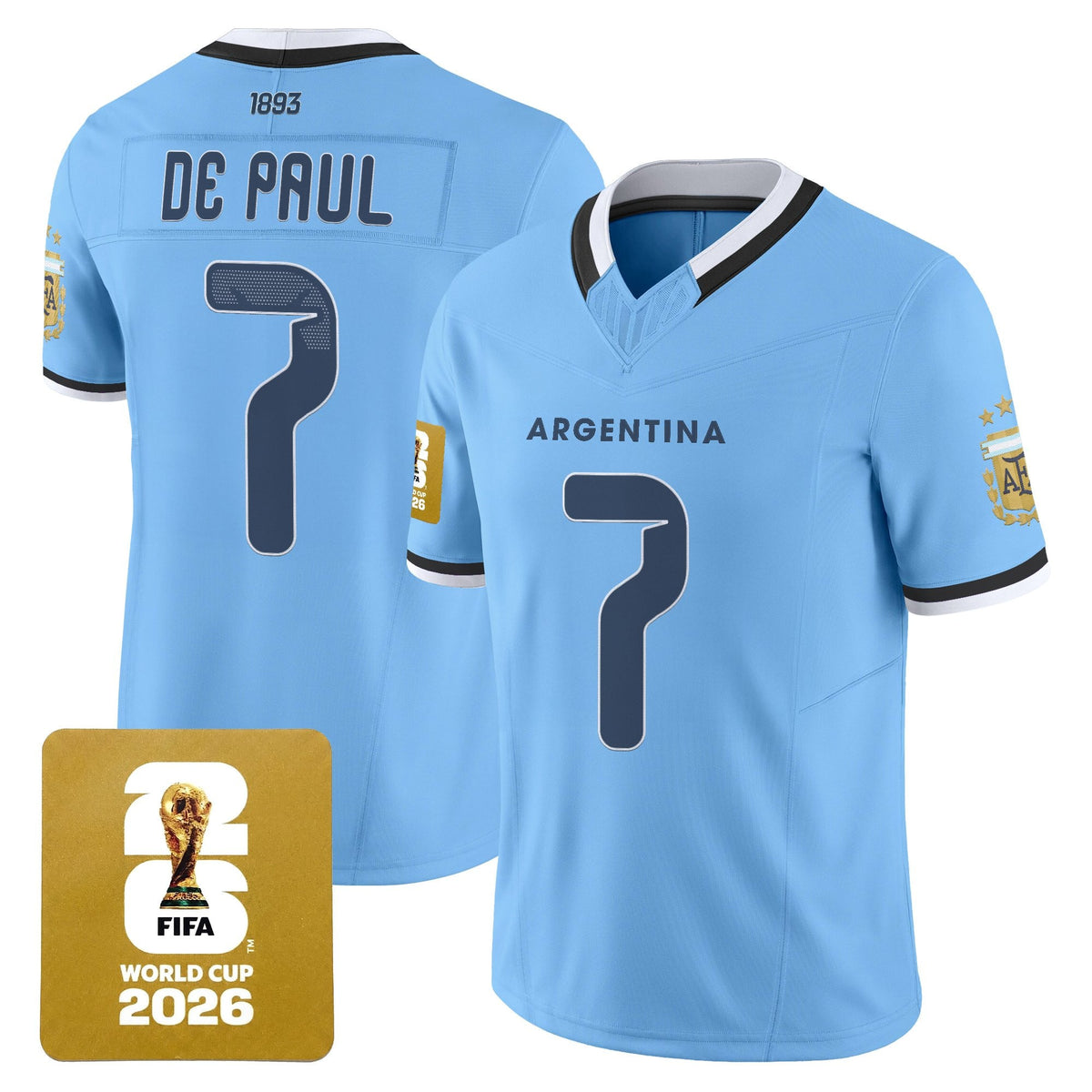 Argentina 2026 World Cup Vapor Football Jersey - Stitched-Cuztomshoes