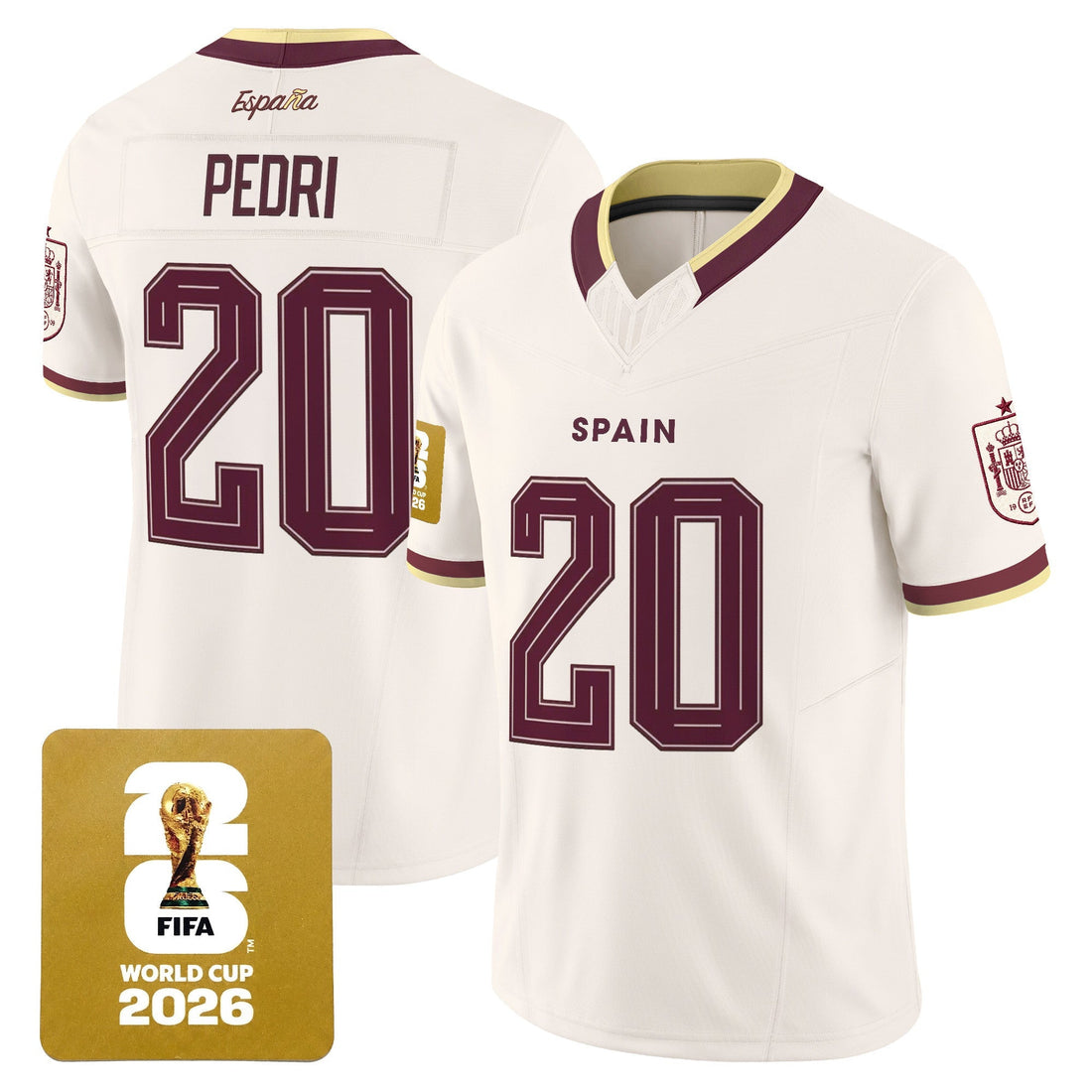 Spain 2026 World Cup Vapor Football Jersey - Stitched-Cuztomshoes