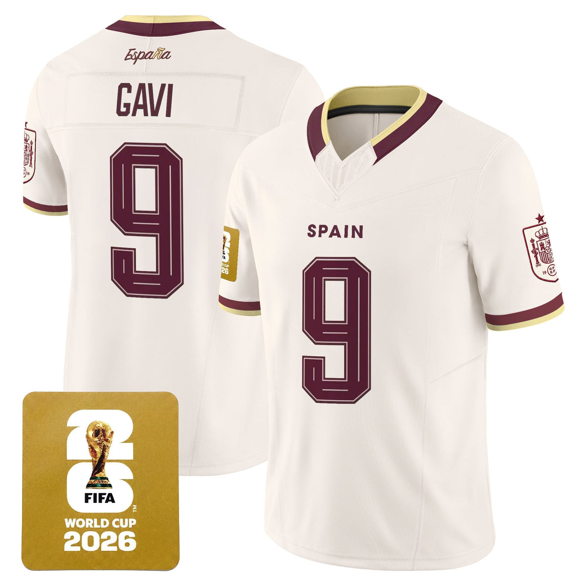 Spain 2026 World Cup Vapor Football Jersey - Stitched