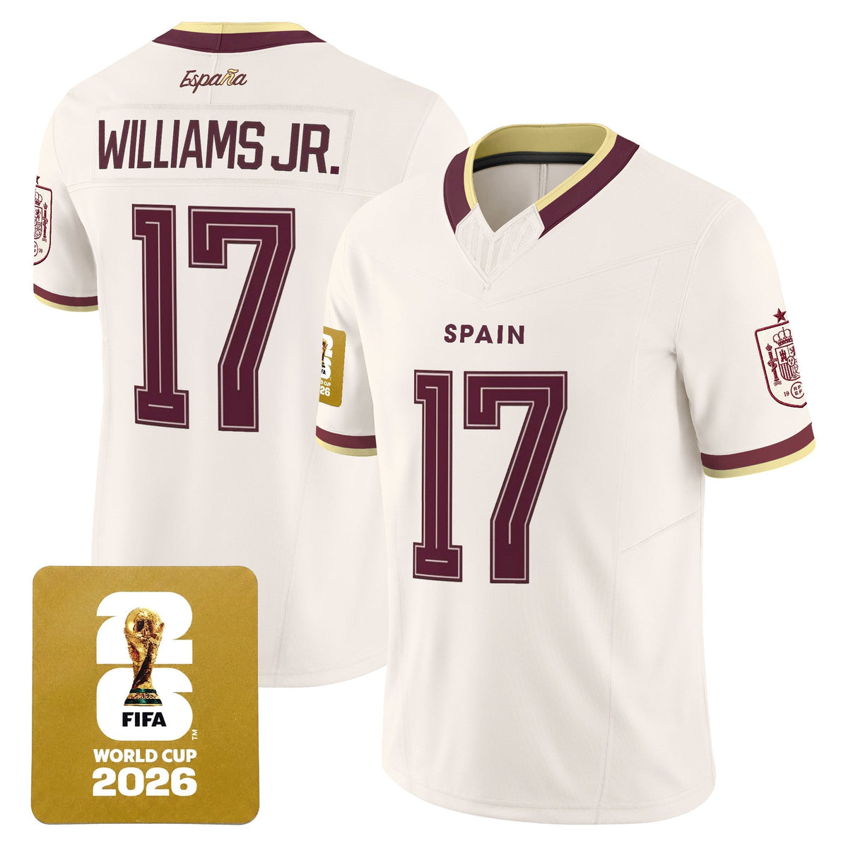 Spain 2026 World Cup Vapor Football Jersey - Stitched